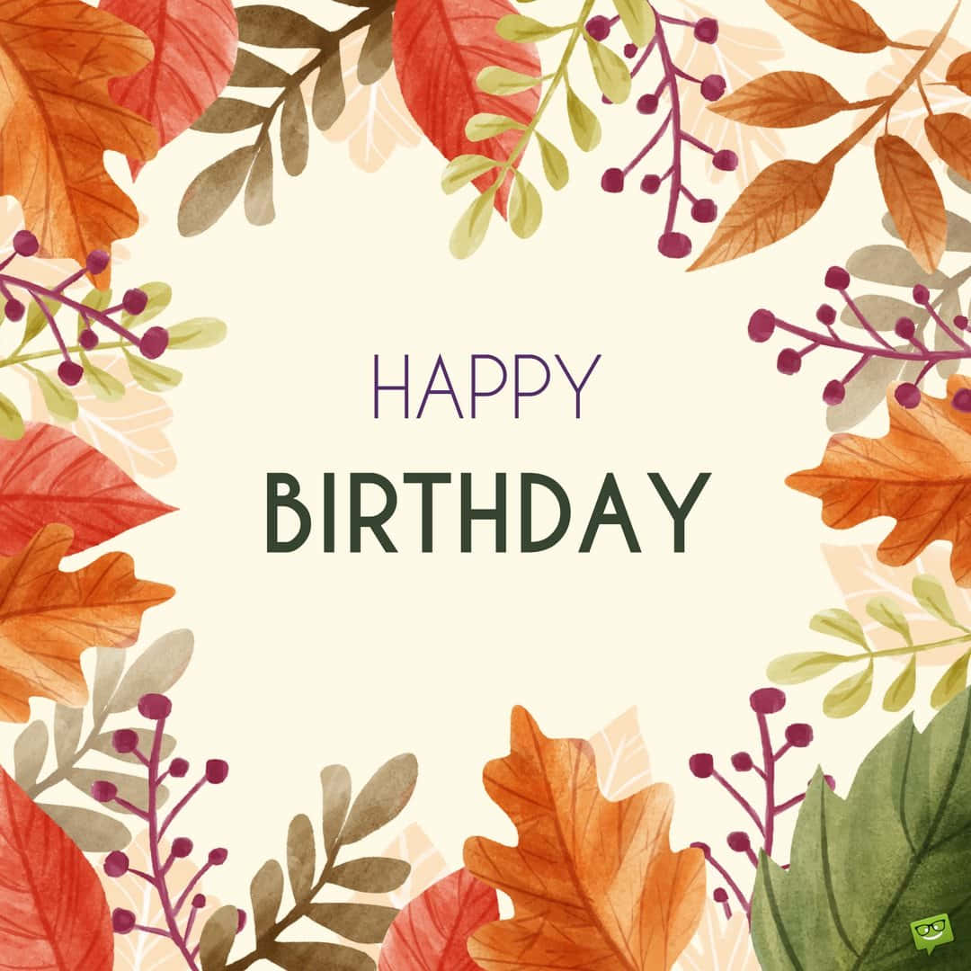 autumn leaves, watercolor, HAPPY BIRTHDAY, SD Desktop Wallpaper