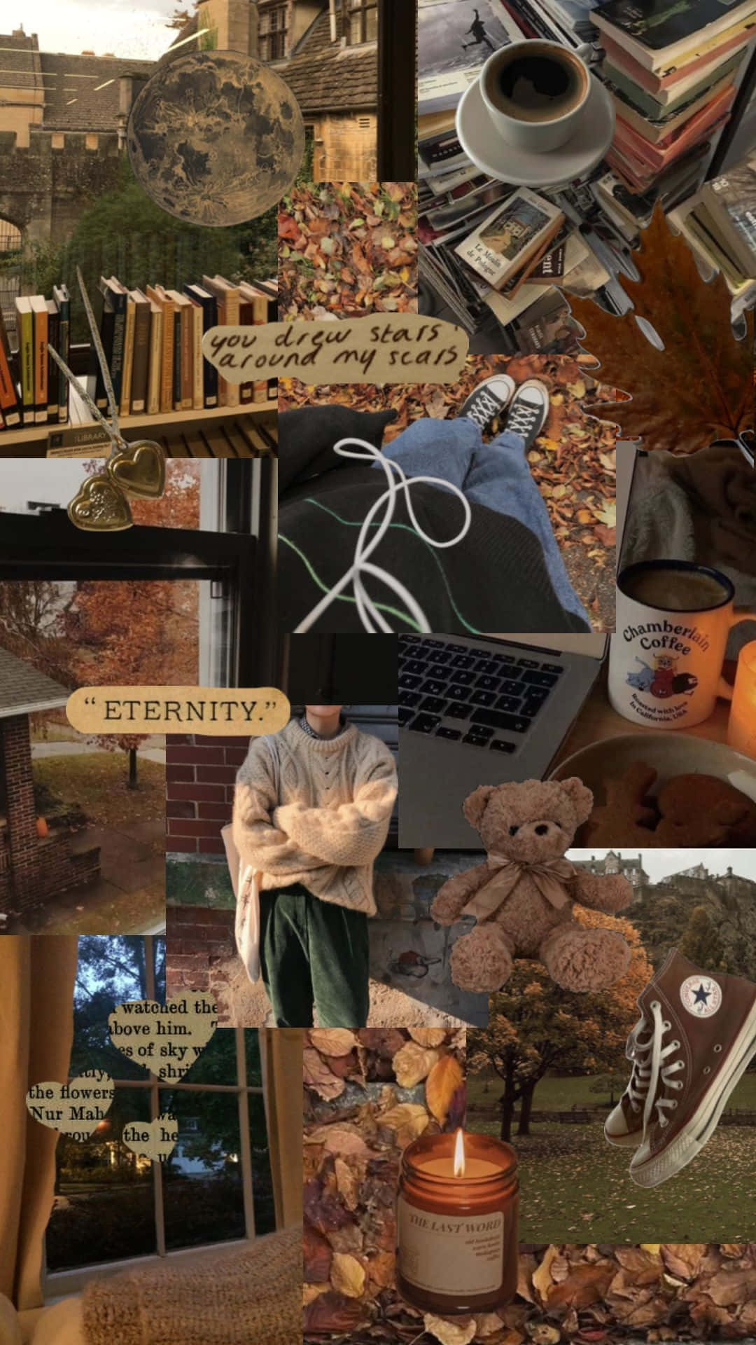 Fall Collage Desktop, autumn, books, Full HD Phone Wallpaper