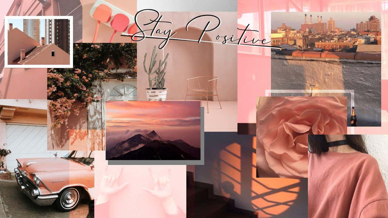 Fall Collage Desktop, pink-toned, vintage car, HD Desktop Wallpaper