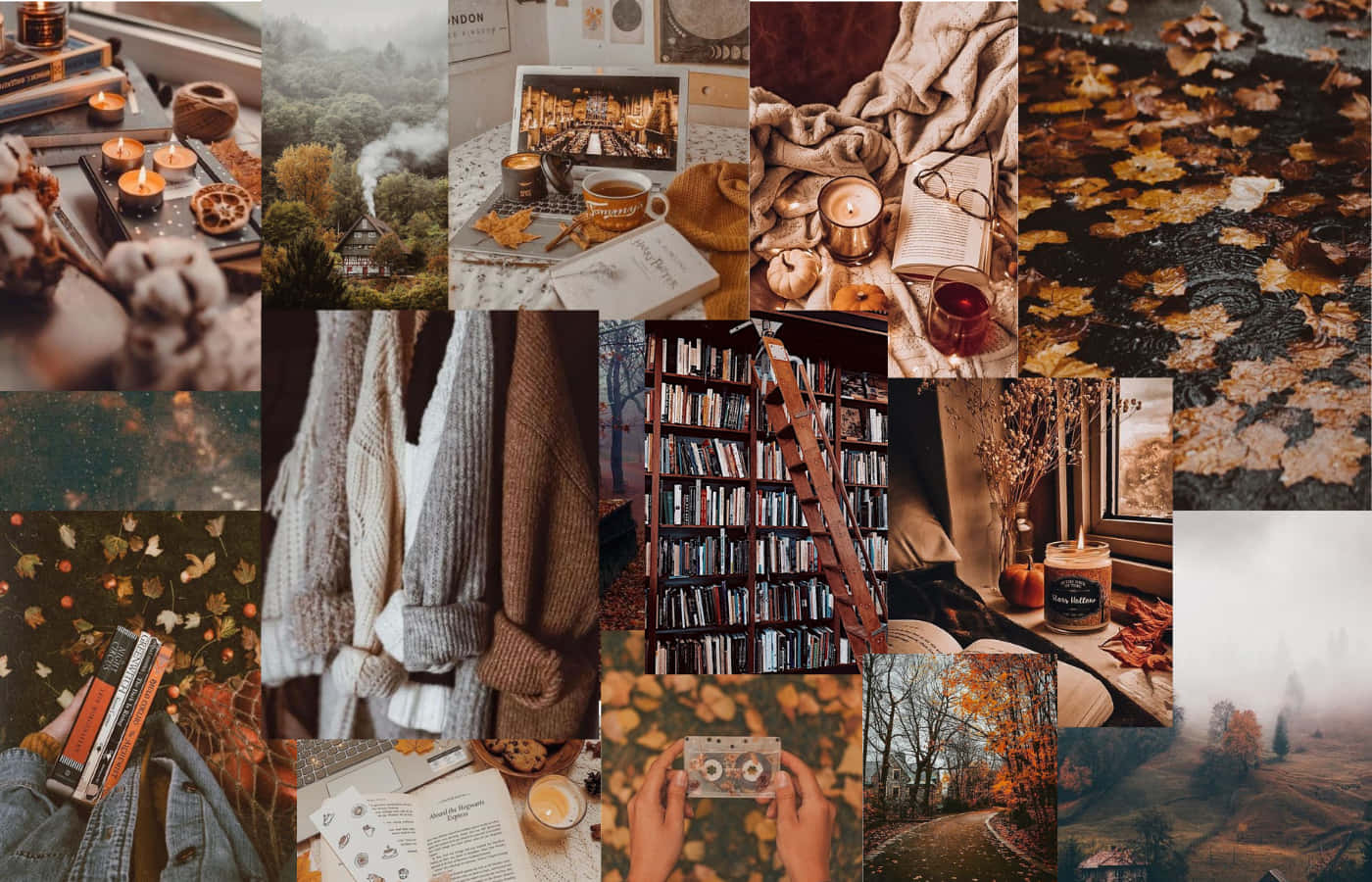 autumn, warm lighting, candles, HD Desktop Wallpaper