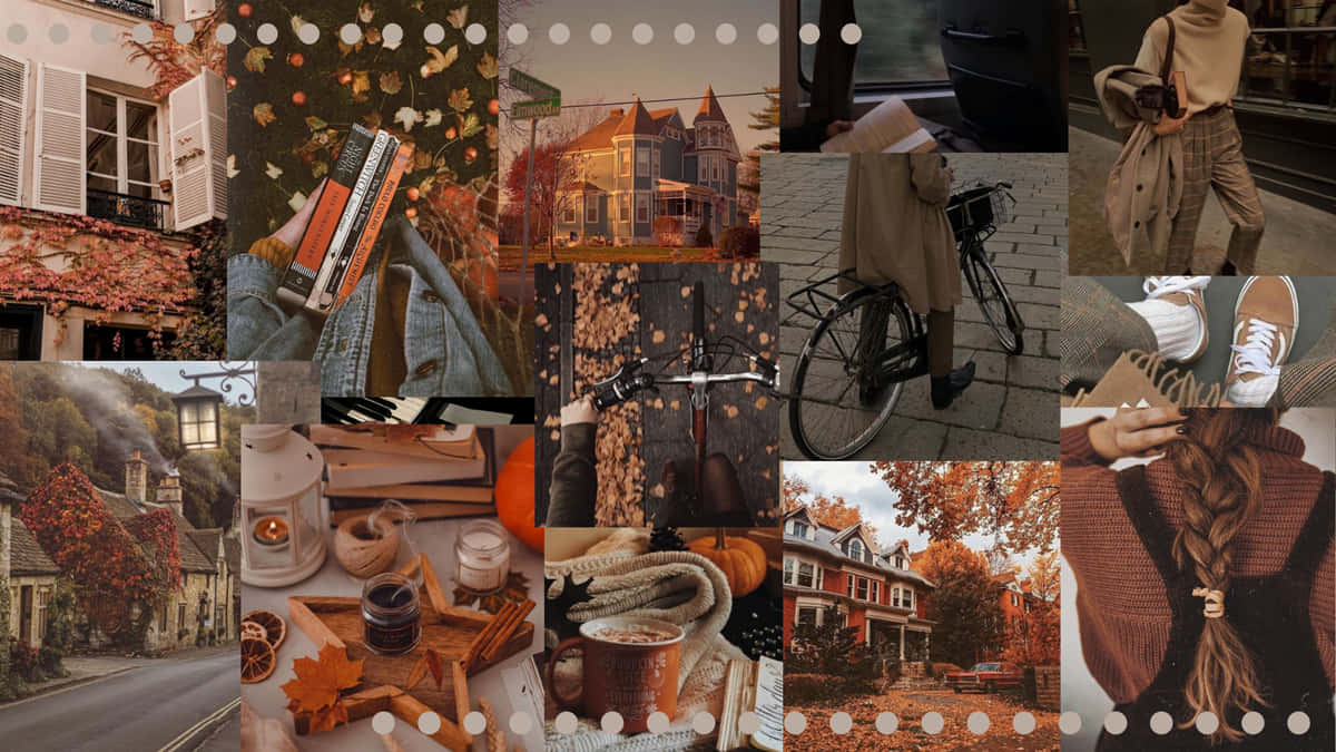 autumn, golden leaves, pumpkins, SD Desktop Wallpaper