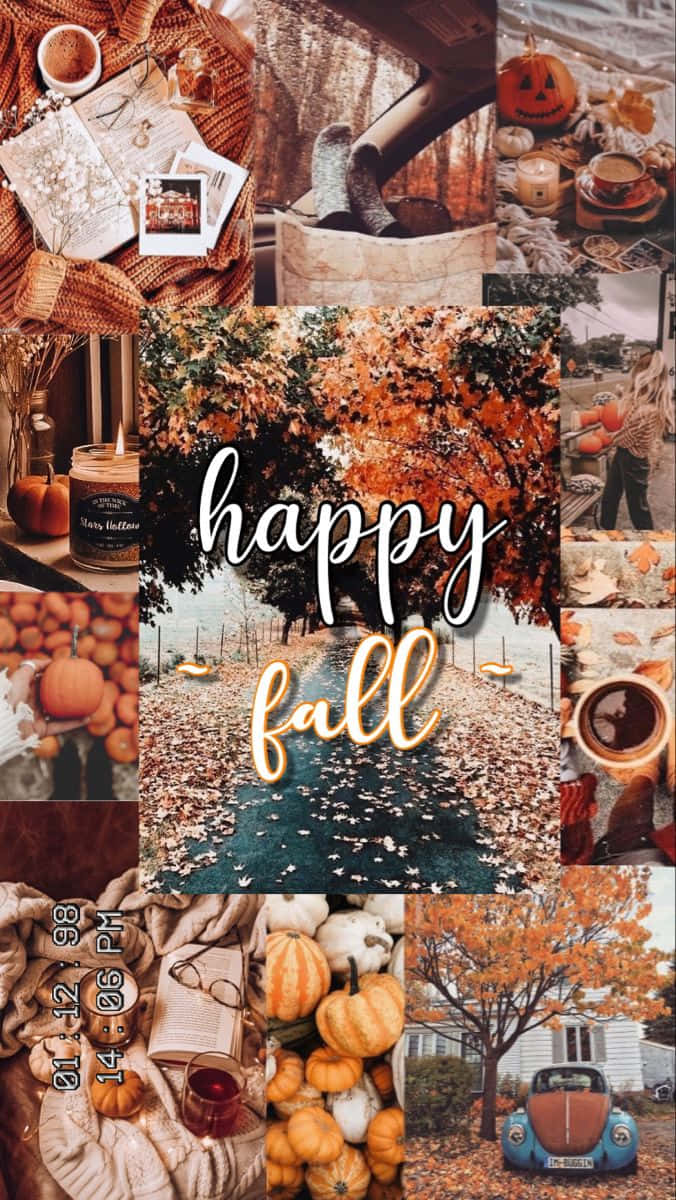 autumn leaves, pumpkins, warm drinks, SD Phone Wallpaper