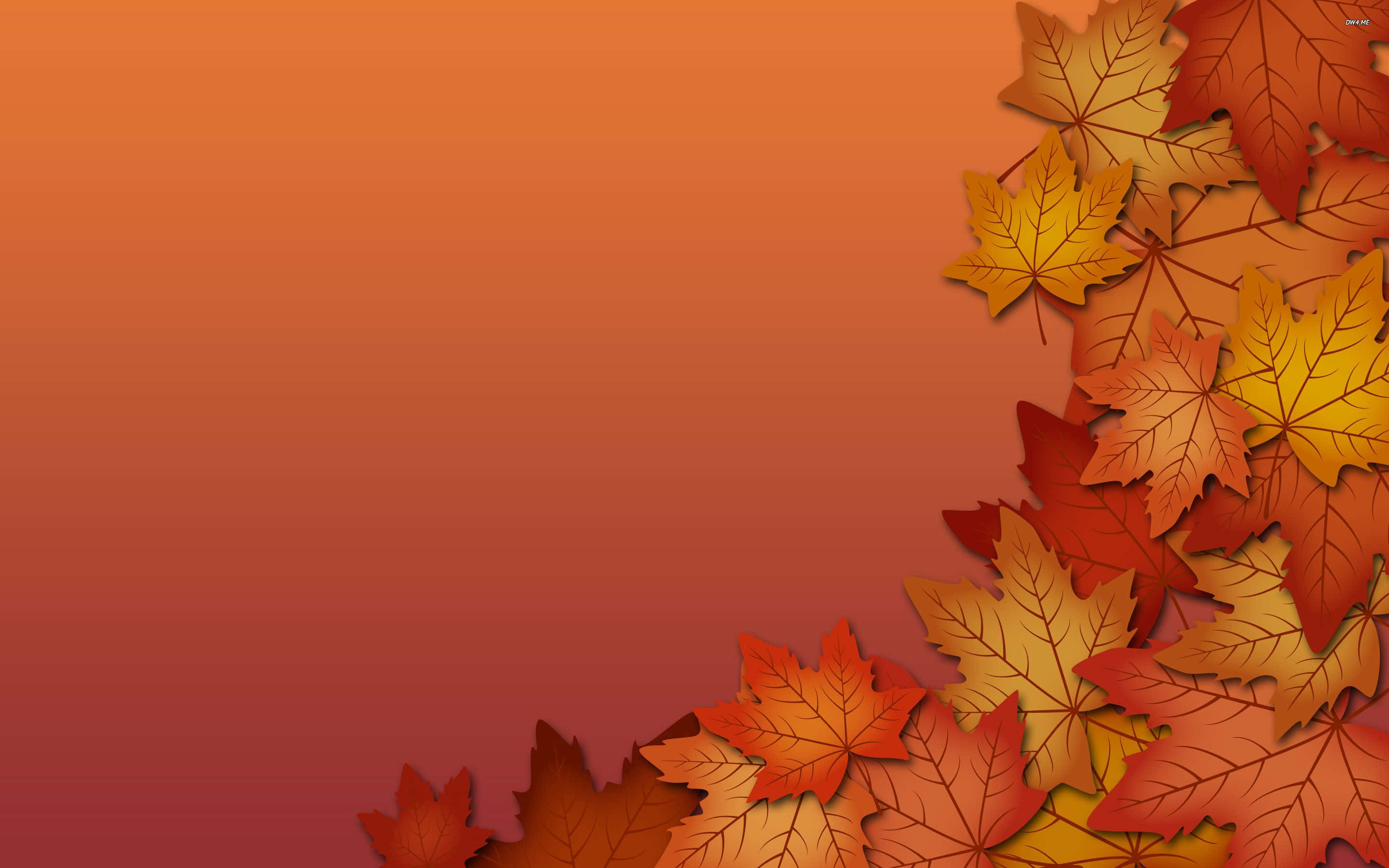 autumn maple leaves, warm orange red, gold tones, 2K Desktop Wallpaper