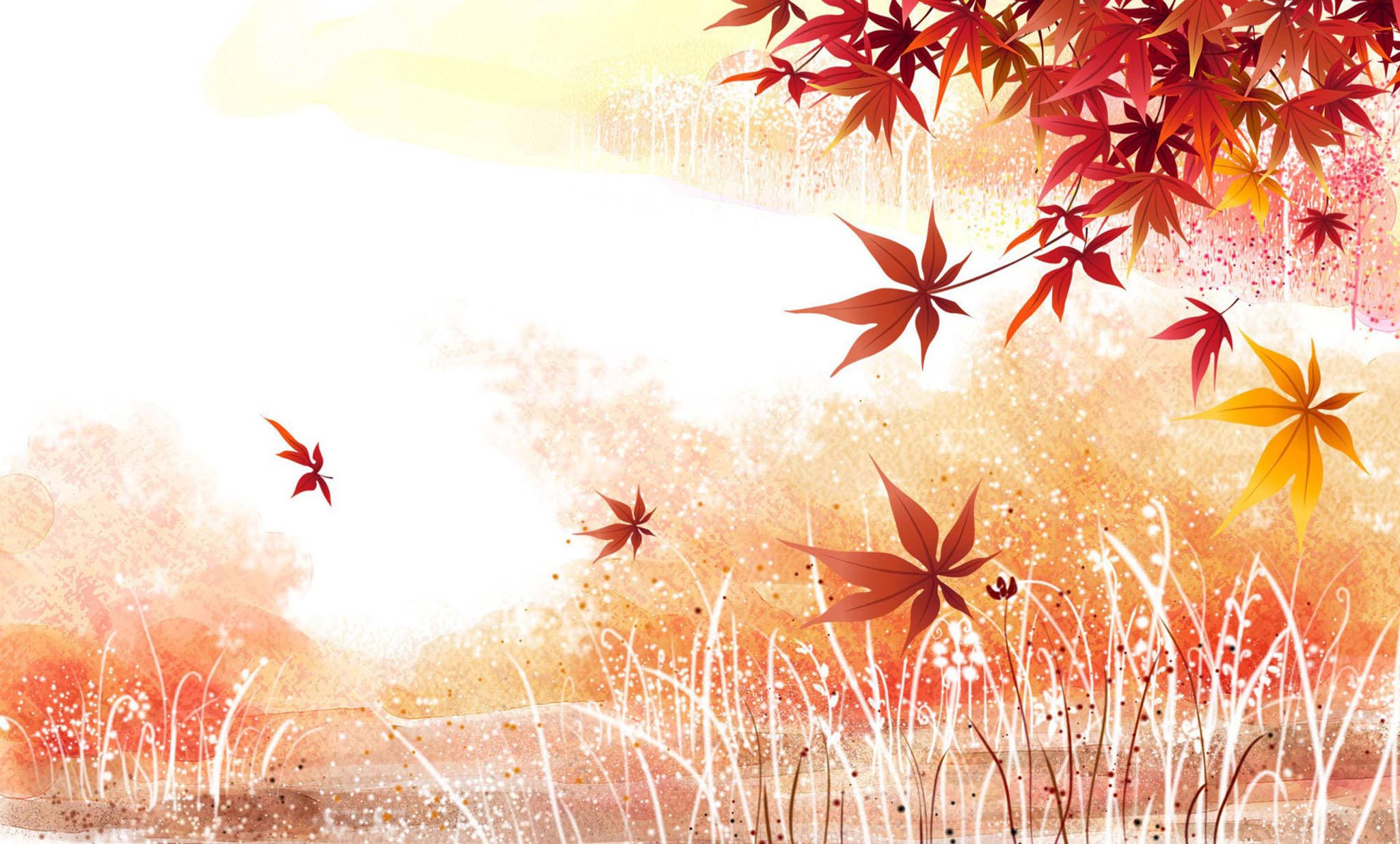 red maple, vibrant red, orange maple leaves, Full HD Desktop Wallpaper
