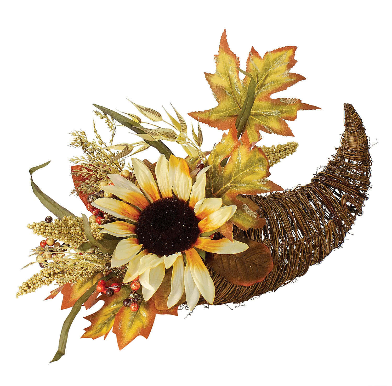 Fall Cornucopia, rustic woven cornucopia, sunflowers, HD Desktop Wallpaper