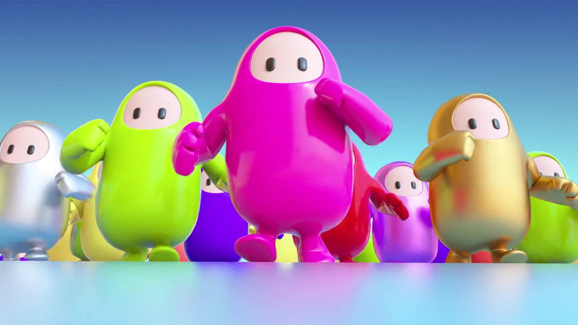 Fall Guys, beans, vibrant cartoon characters, Full HD Desktop Wallpaper