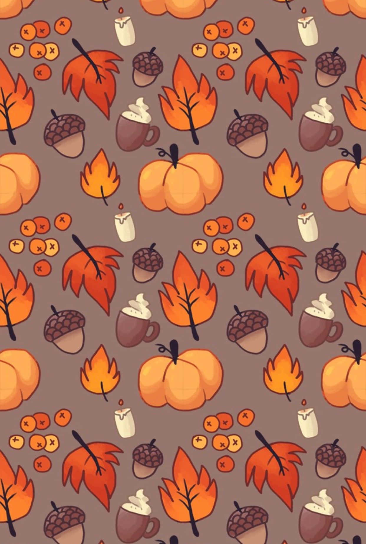 Fall Halloween iPhone, orange pattern, pumpkins, HD Phone Wallpaper