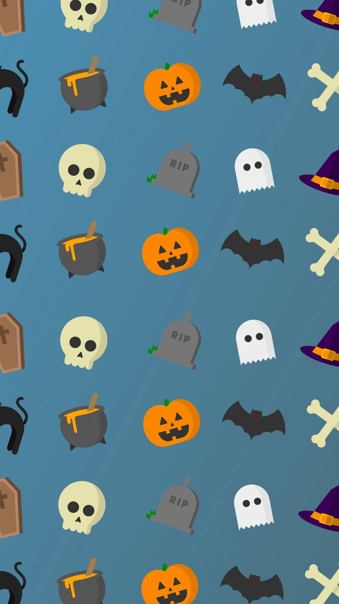 Halloween, pumpkins, skulls, Full HD Phone Wallpaper