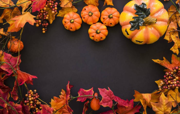pumpkins, leaves, autumn, SD Desktop Wallpaper