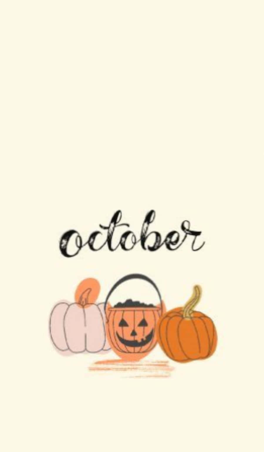 October Aesthetic, Halloween Pumpkins, smiling jack-o-lantern bucket, HD Phone Wallpaper