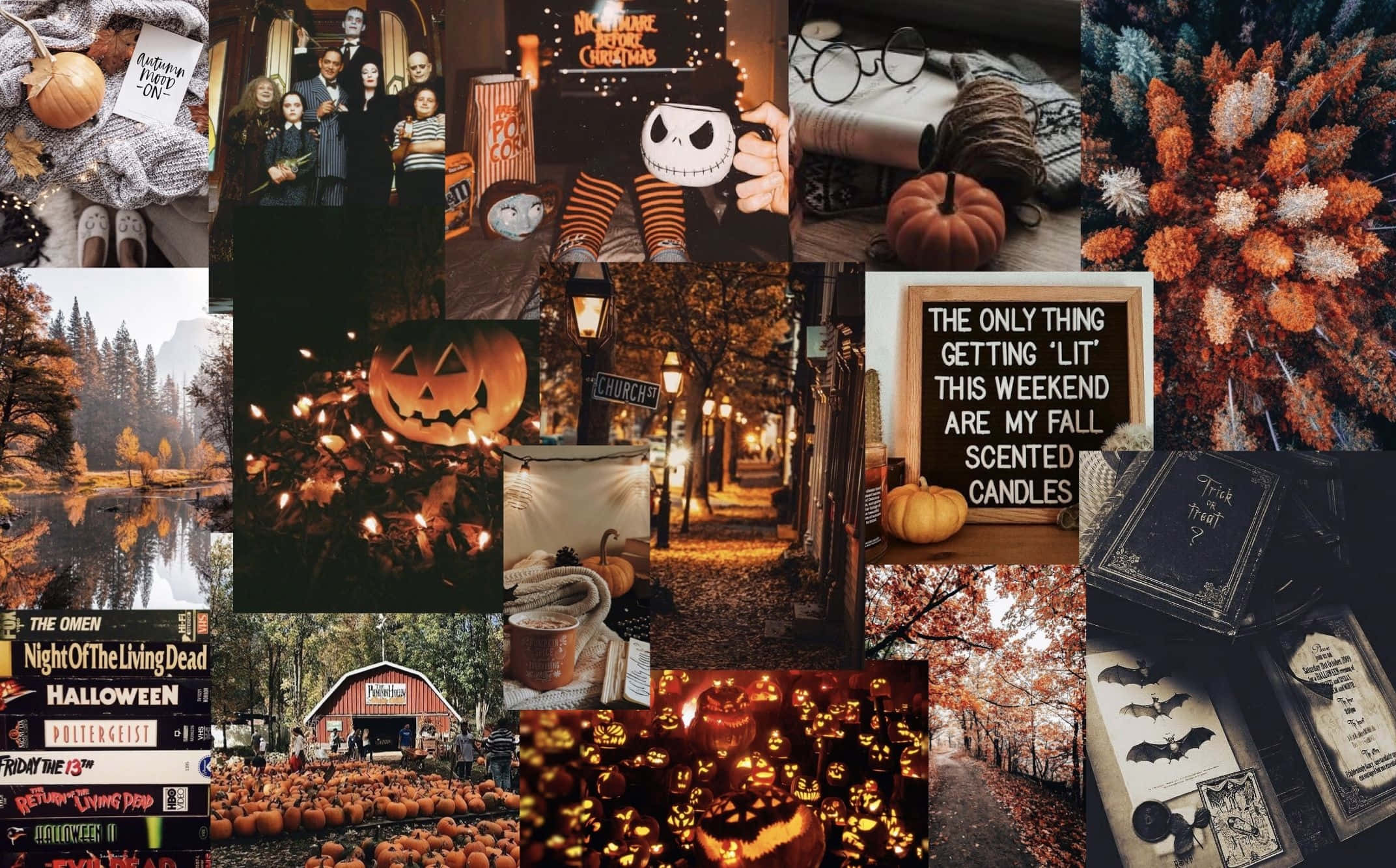 Fall Halloween, pumpkins, jack-o-lanterns, Full HD Desktop Wallpaper