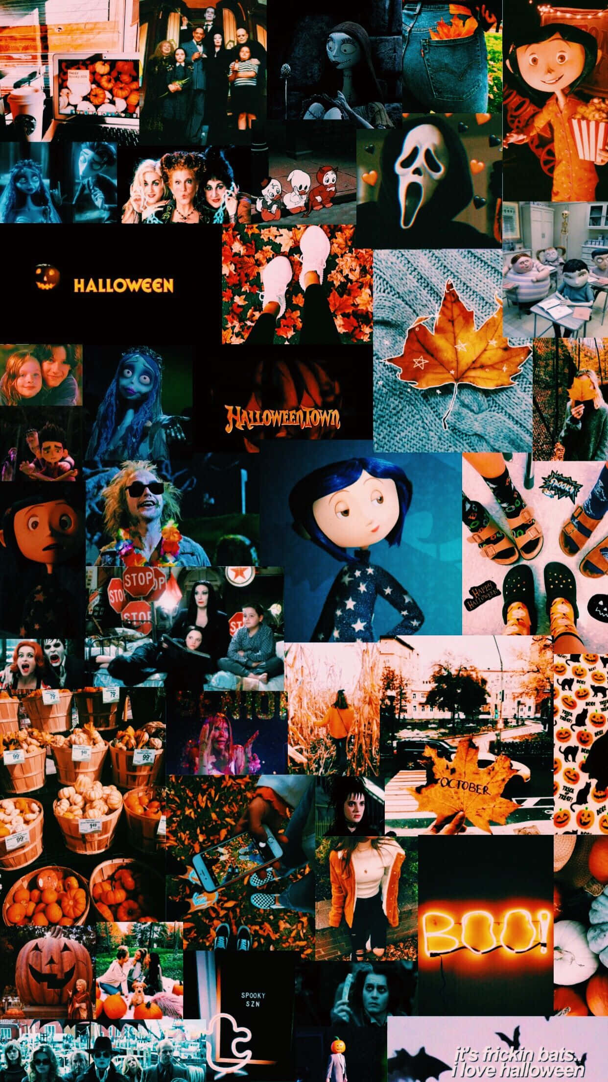 Halloween, spooky characters, pumpkins, Full HD Phone Wallpaper