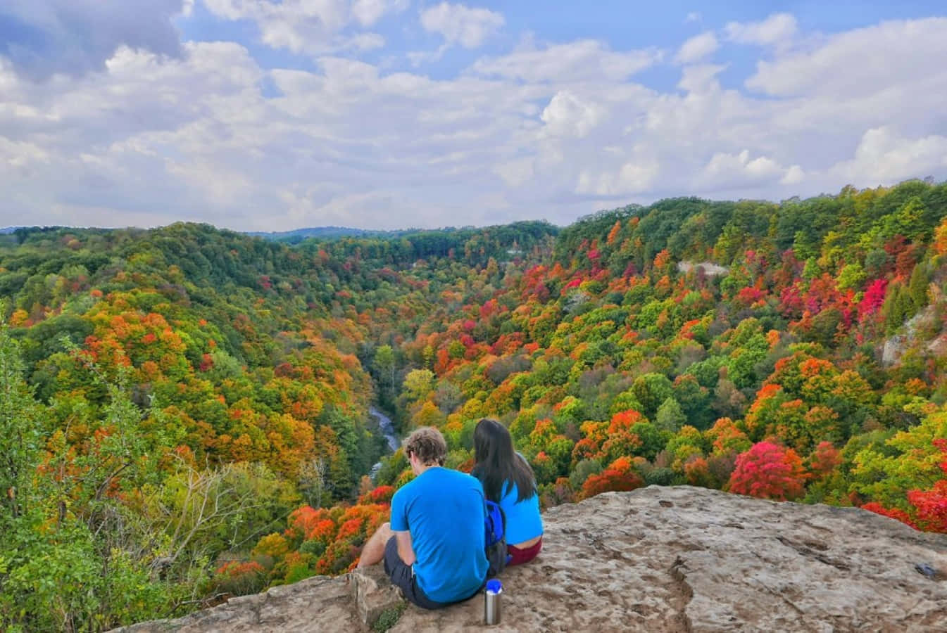 fall hikes, rocky overlook, valley, HD Desktop Wallpaper