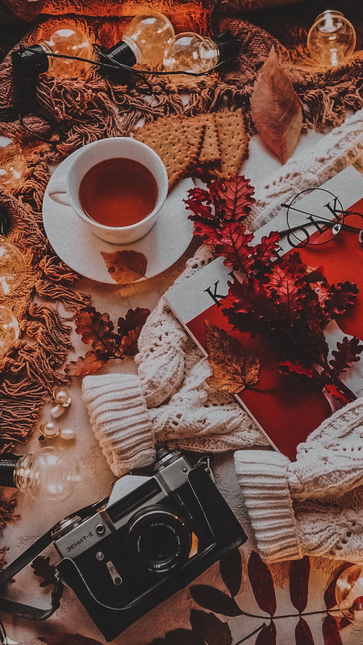 coffee, book, camera, Full HD Phone Wallpaper