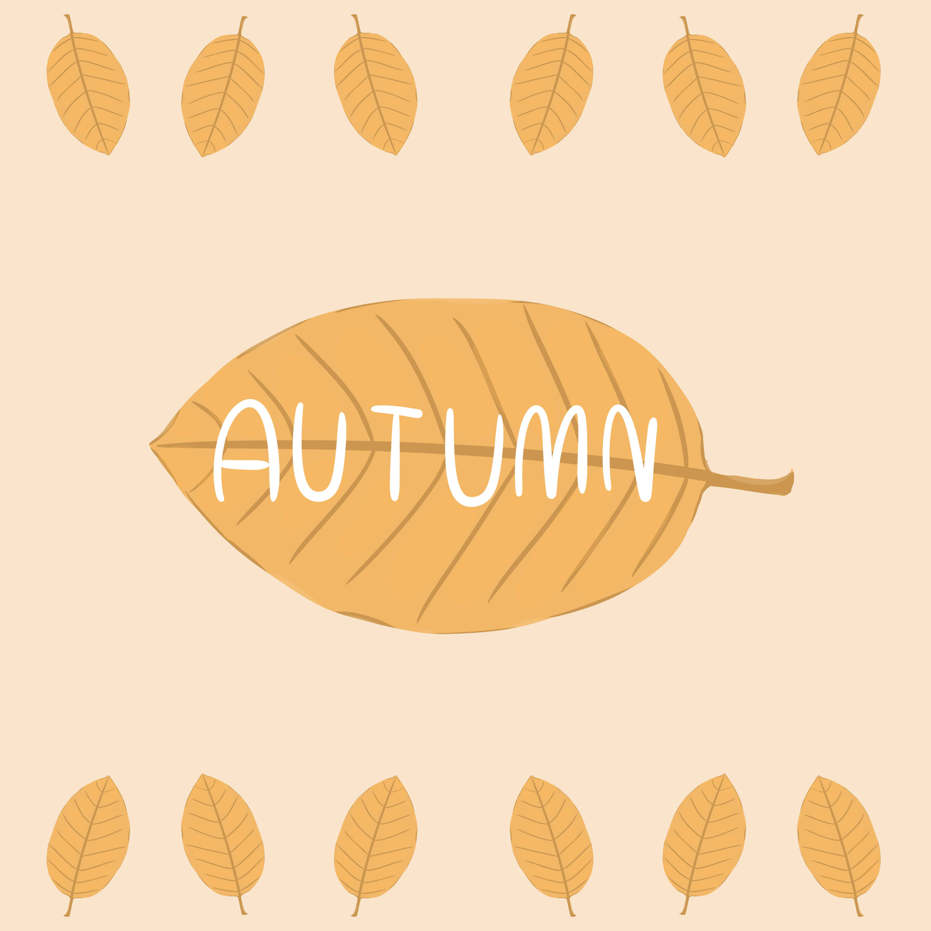 golden leaf, autumn, white text, 2K Desktop Wallpaper