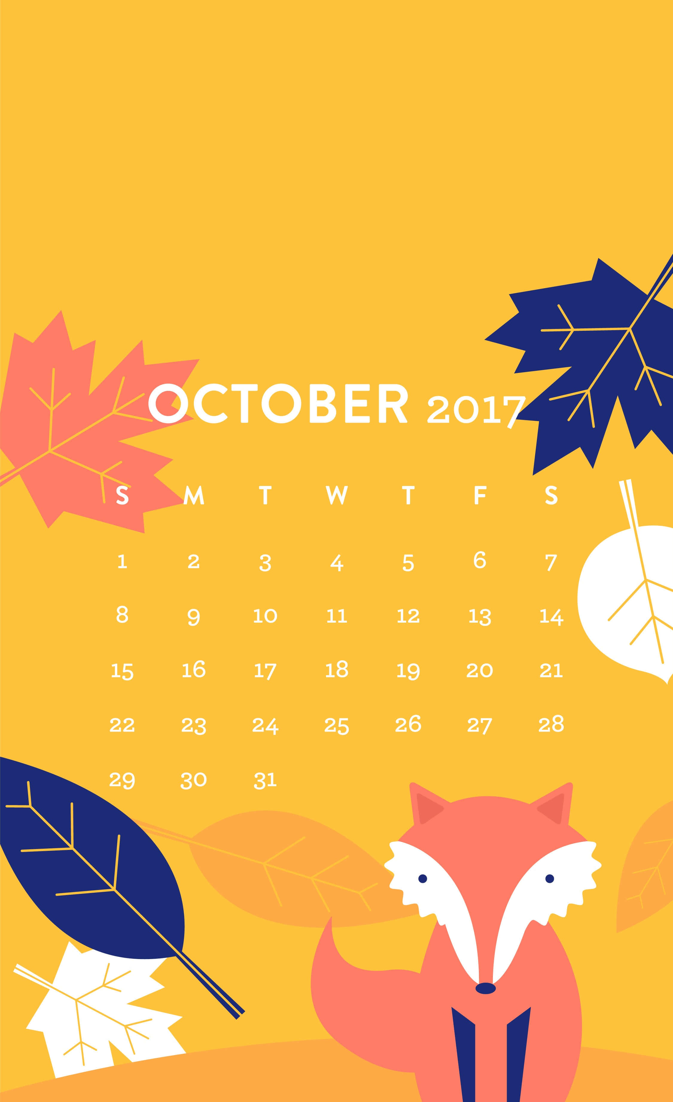 Vibrant Fall Leaves, Classic White iPhone, Orange fox, 2K Phone Wallpaper