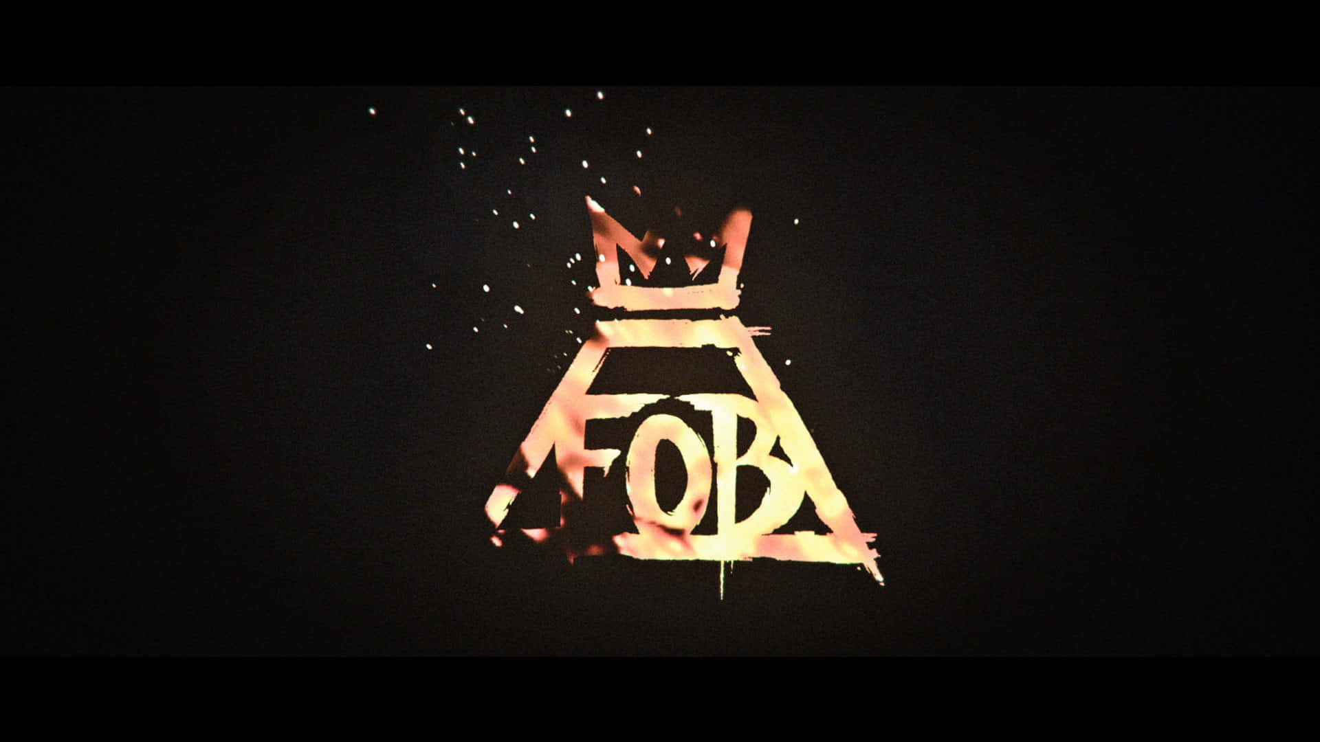 Fall Out Boy, fiery glowing logo, crown, Full HD Desktop Wallpaper