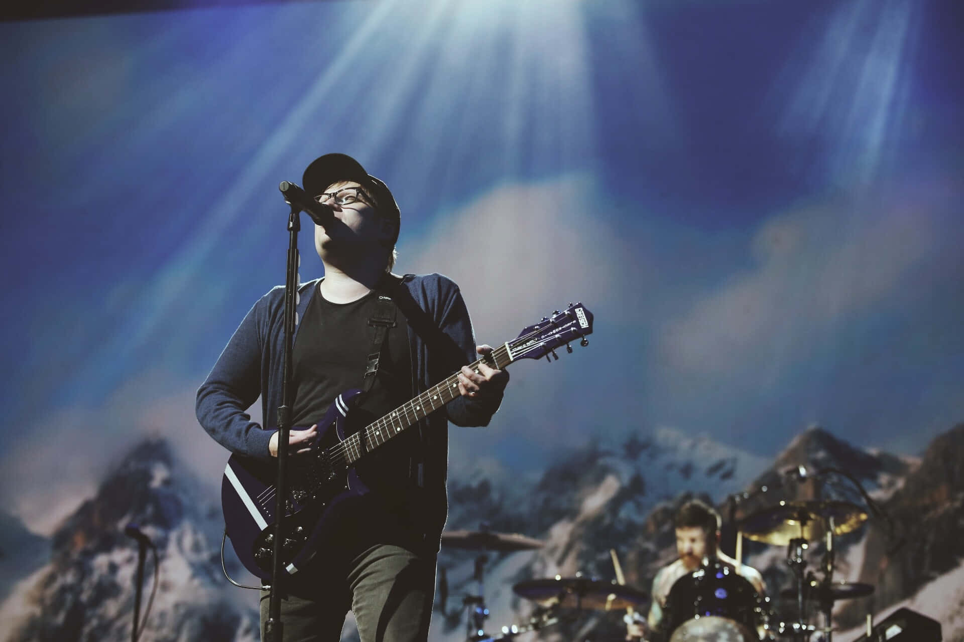 Fall out boy, electric guitar, stage, Full HD Desktop Wallpaper