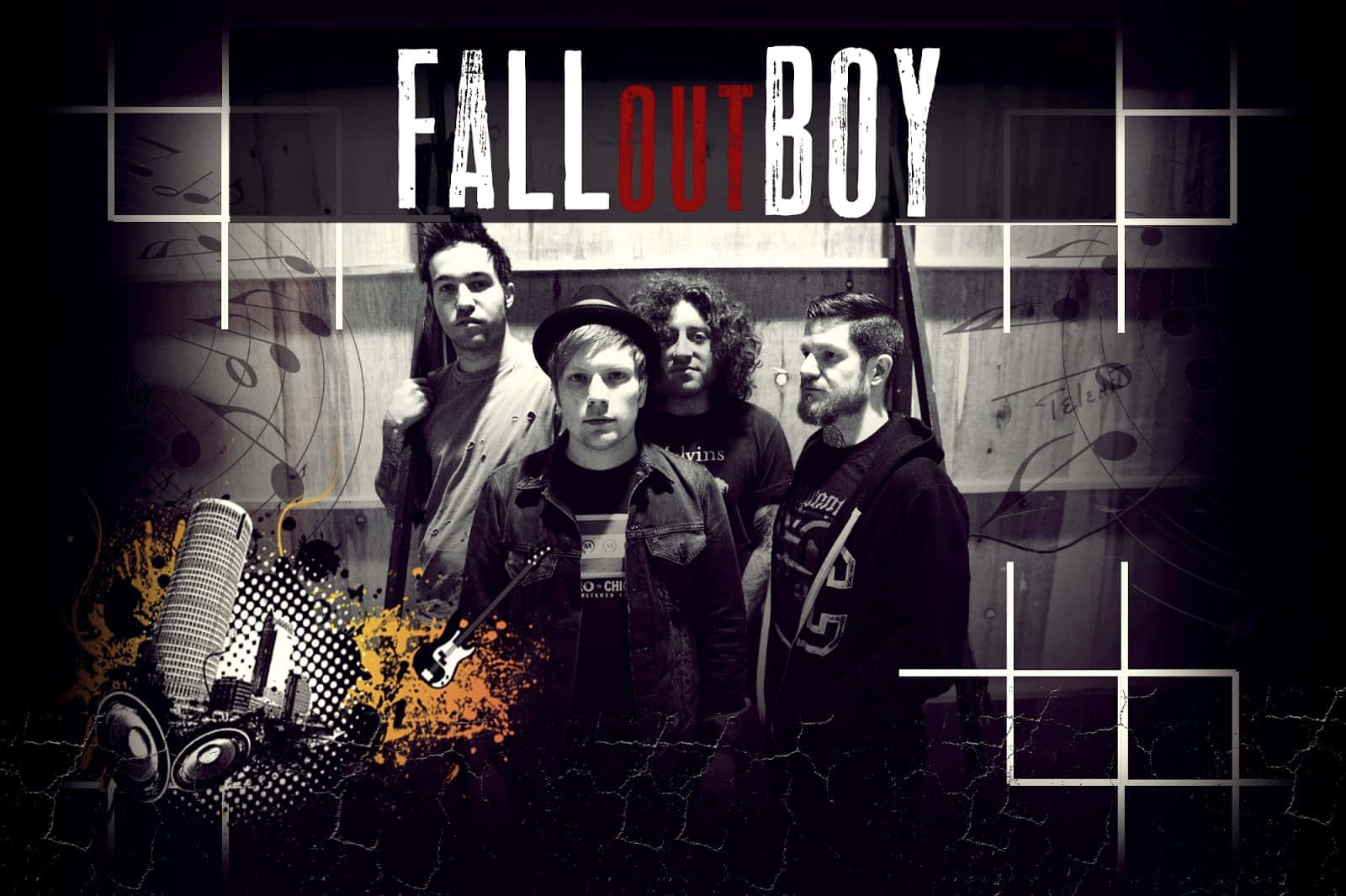 Fall Out Boy, gritty urban backdrop, graffiti, HD Desktop Wallpaper