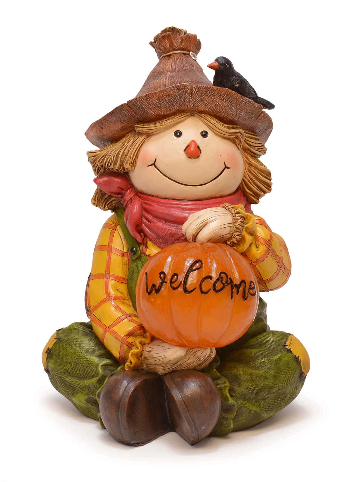 Fall Scarecrow, plaid shirt, plaid hat, HD Phone Wallpaper