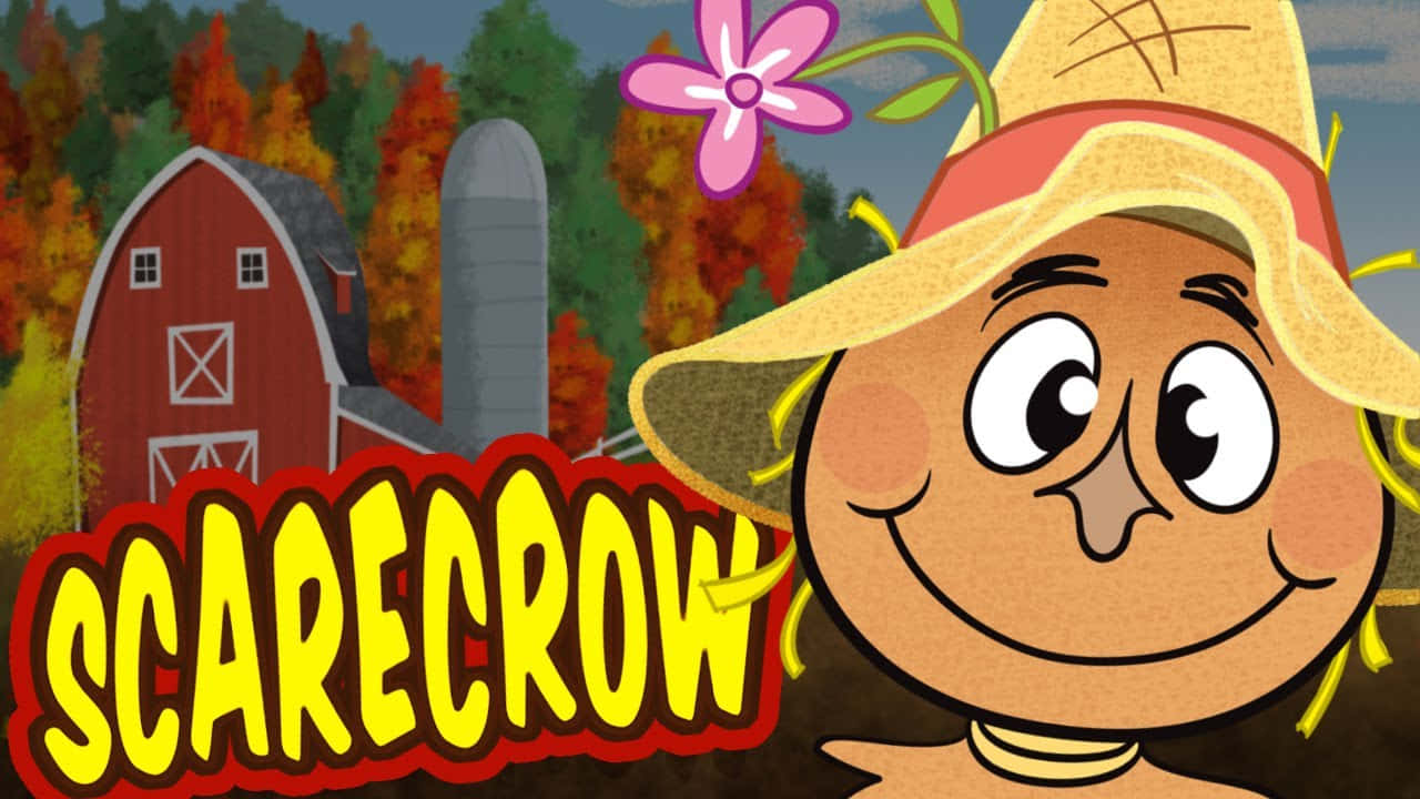 fall scarecrow, cartoon scarecrow, straw hat, HD Desktop Wallpaper