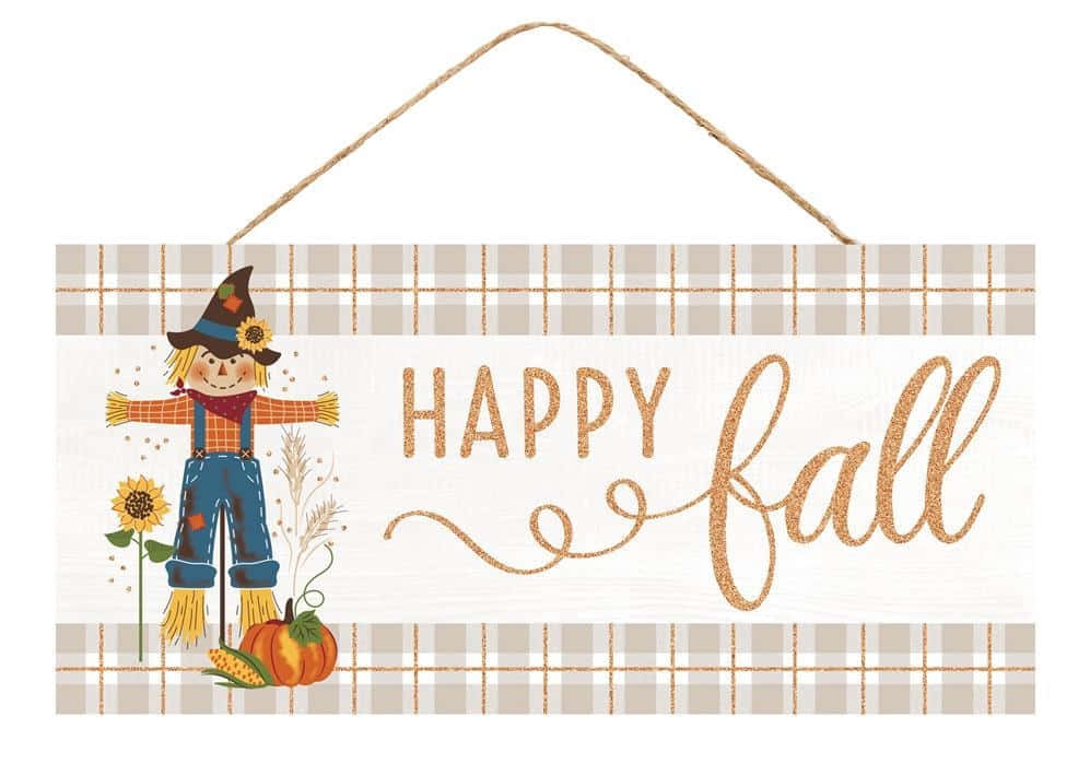 Fall Scarecrow, wooden sign, scarecrow, SD Desktop Wallpaper