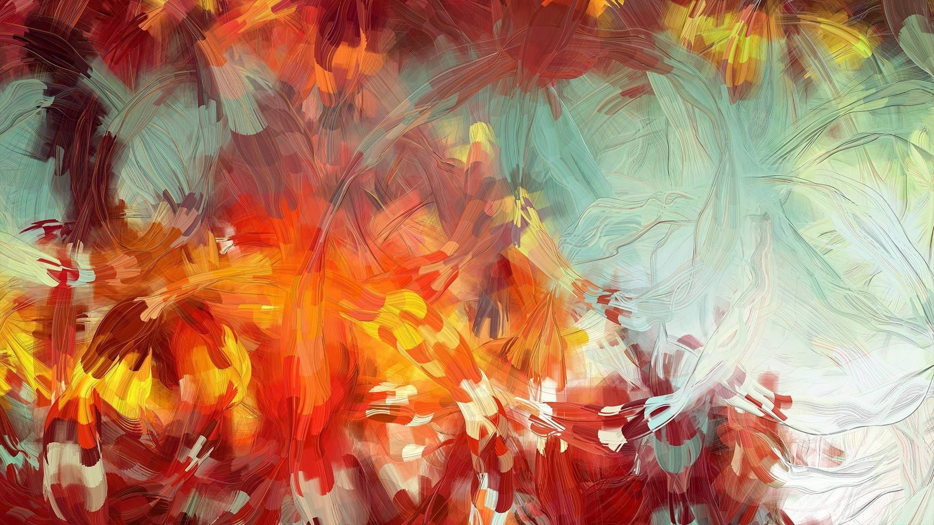 autumn abstract art, fiery reds, oranges, Full HD Desktop Wallpaper