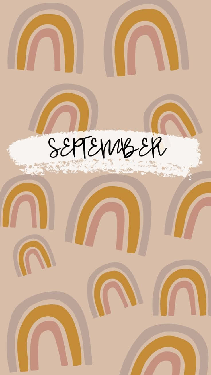 beige, pastel rainbow arches, white brushstroke banner, HD Phone Wallpaper