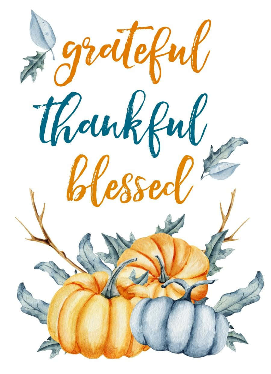Fall Thanksgiving, watercolor, autumn pumpkins, SD Phone Wallpaper