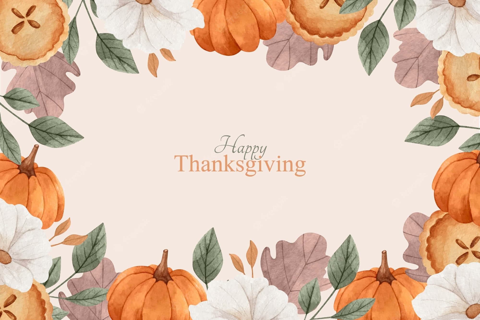 Fall Thanksgiving, pumpkin, autumn border, Full HD Desktop Wallpaper