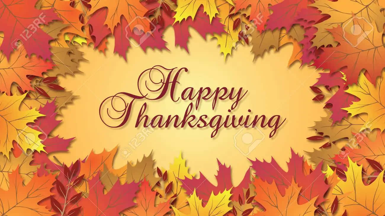 Cursive Fall Thanksgiving, red orange and yellow, golden center, HD Desktop Wallpaper