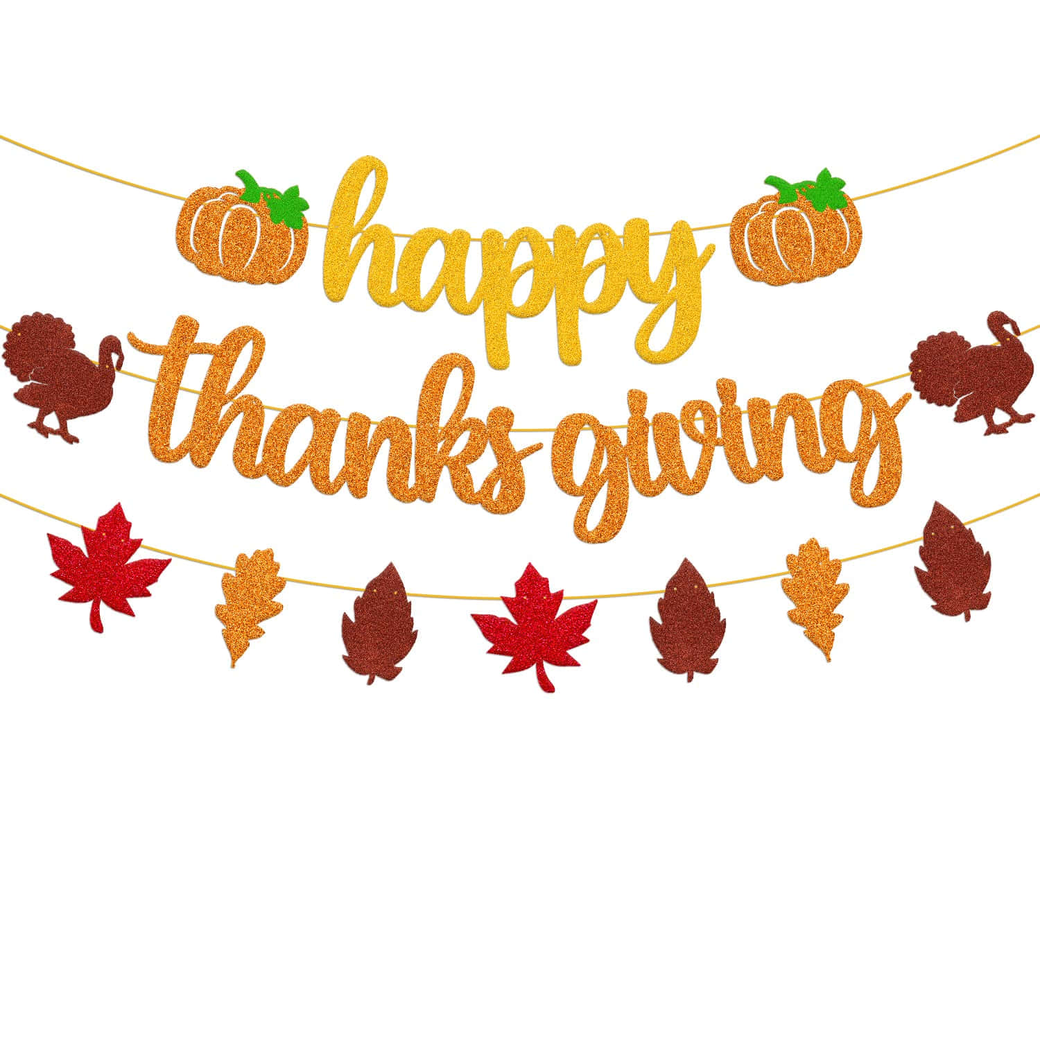 Fall Thanksgiving, glittery banner, happy thanks giving, HD Desktop Wallpaper