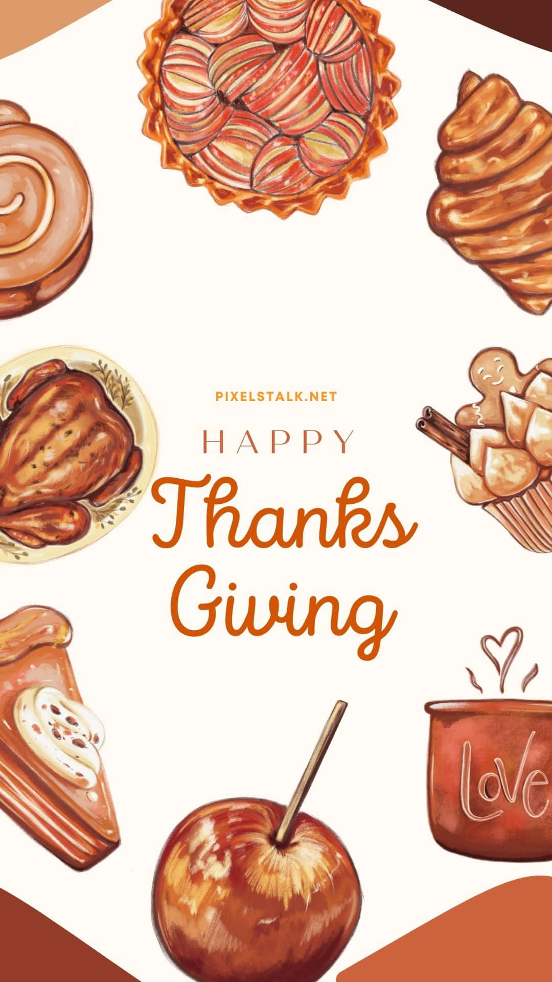 Thanksgiving, roasted turkey pie, cinnamon rolls, Full HD Phone Wallpaper