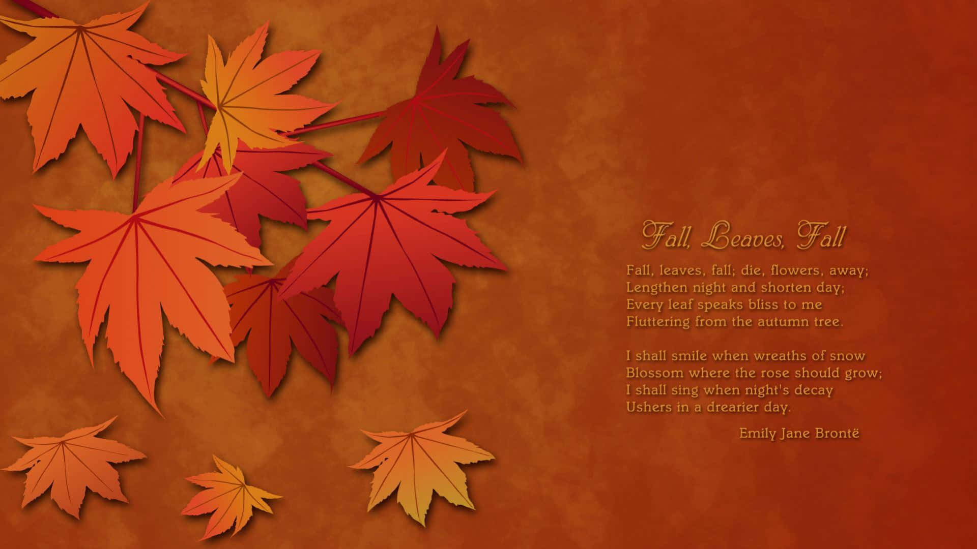 Fall Trees, autumn maple leaves, layered paper cut style, Full HD Desktop Wallpaper