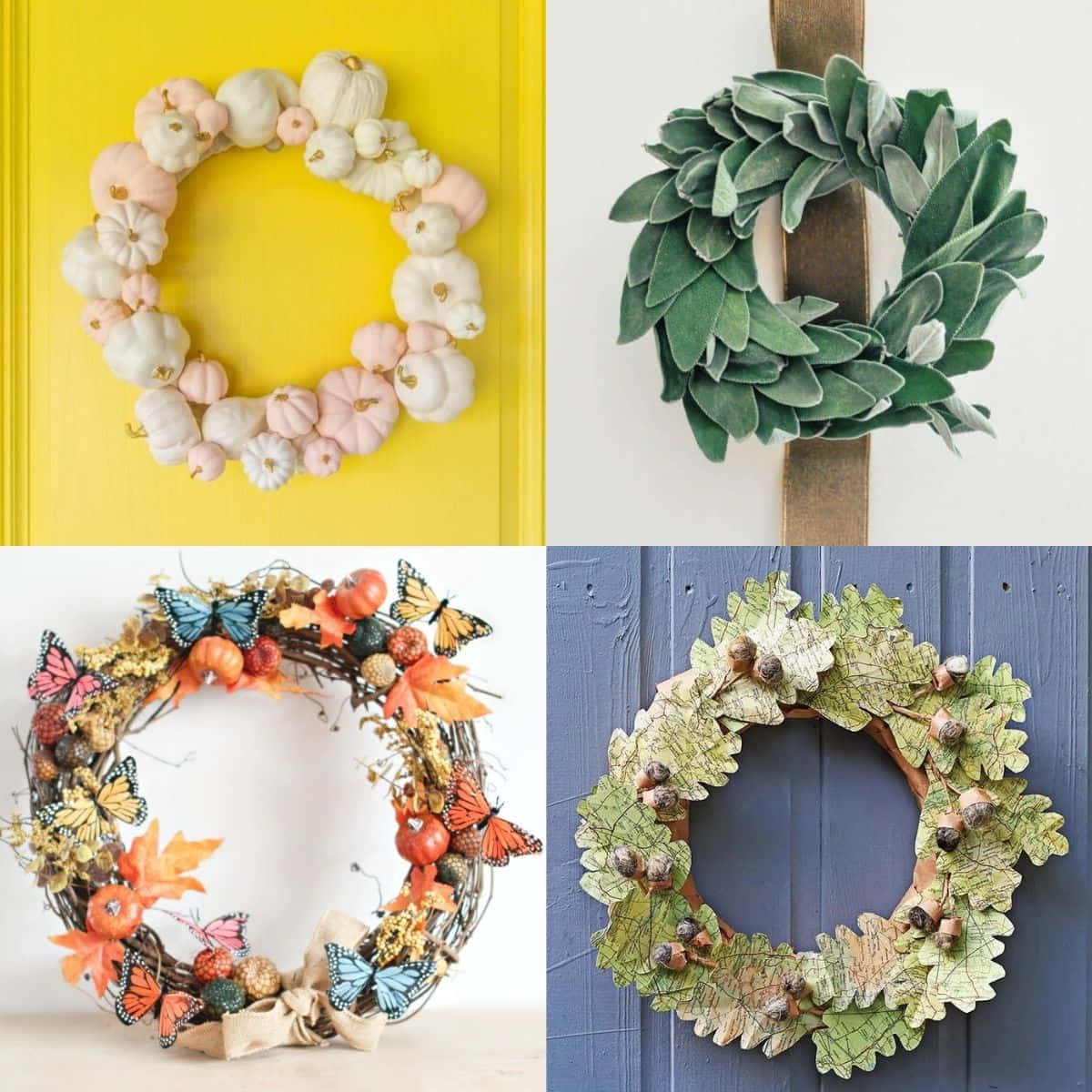 Fall Wreath, autumn wreaths, pumpkins, SD Desktop Wallpaper