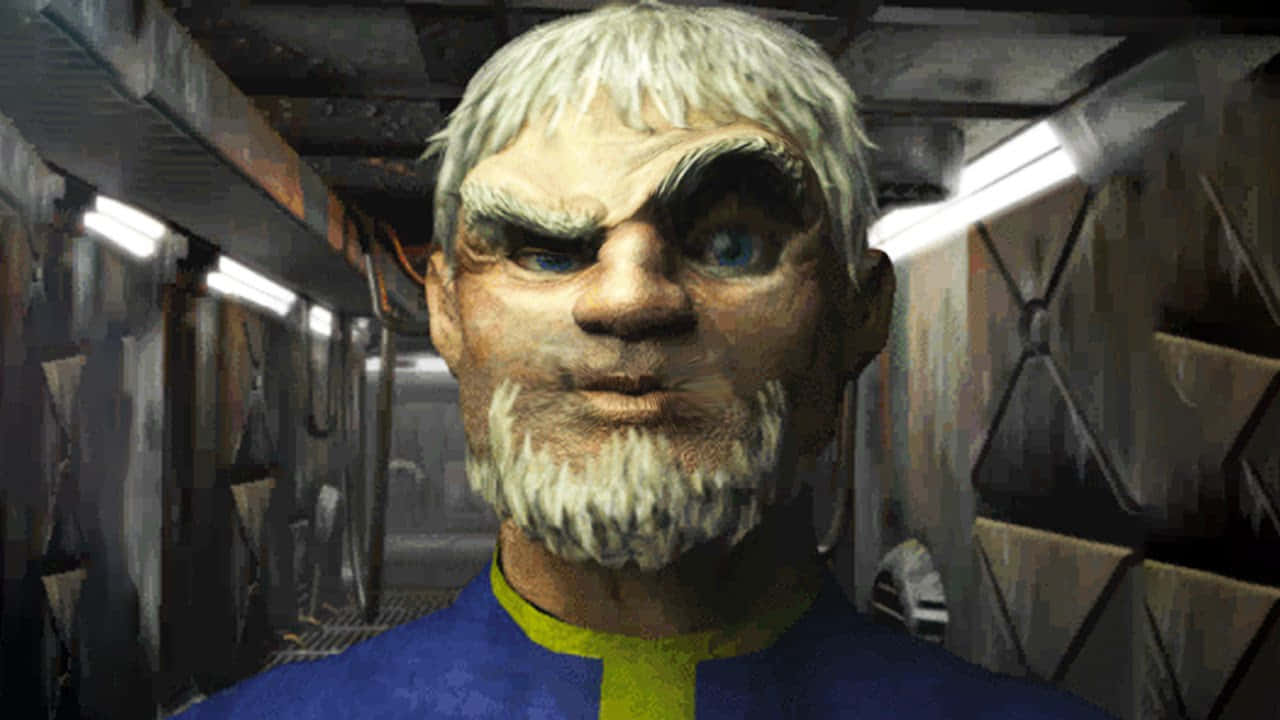 Fallout, white-haired man, stern expression, HD Desktop Wallpaper