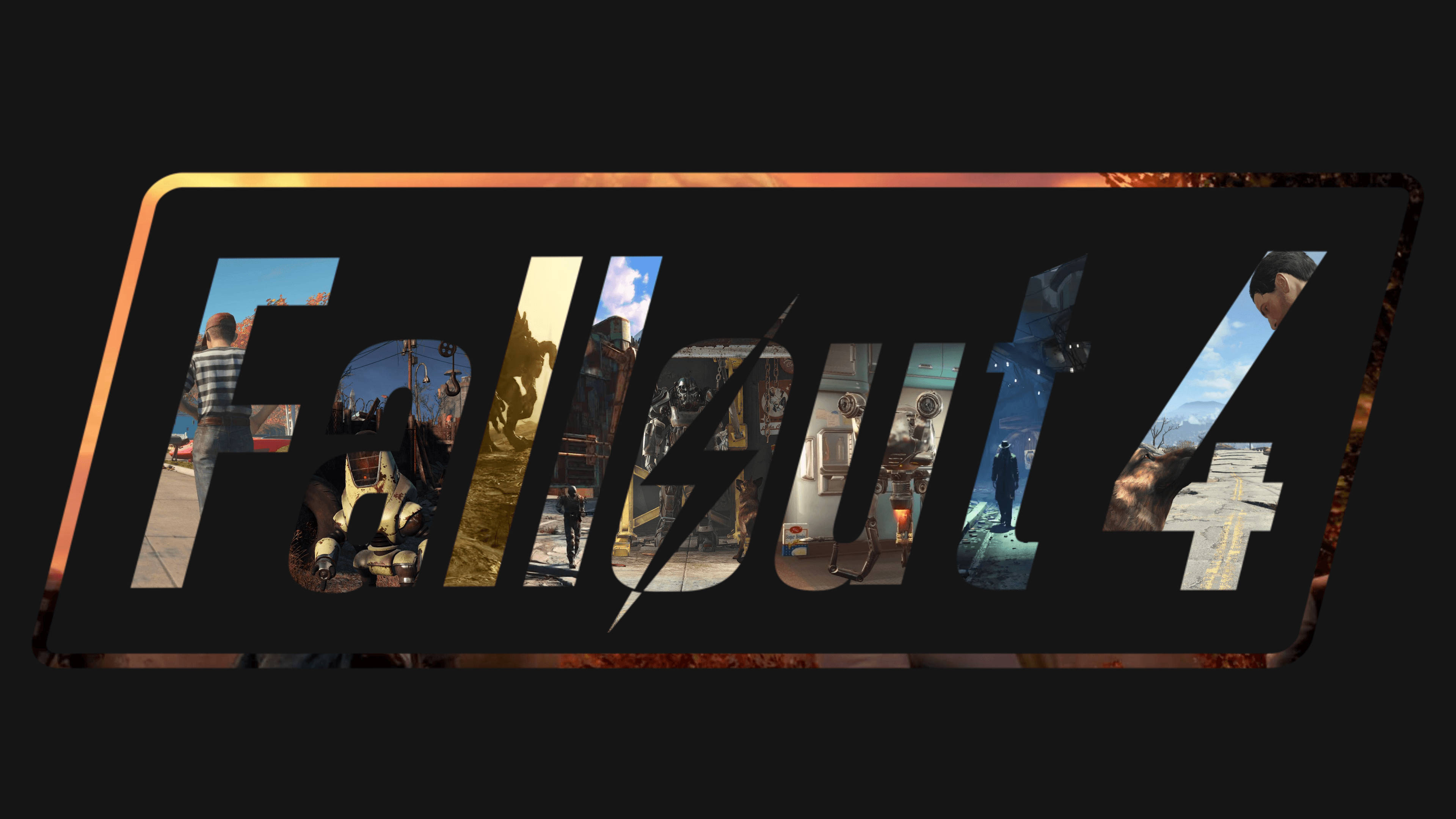 Fallout 4, logo, dark background, 4K Desktop Wallpaper