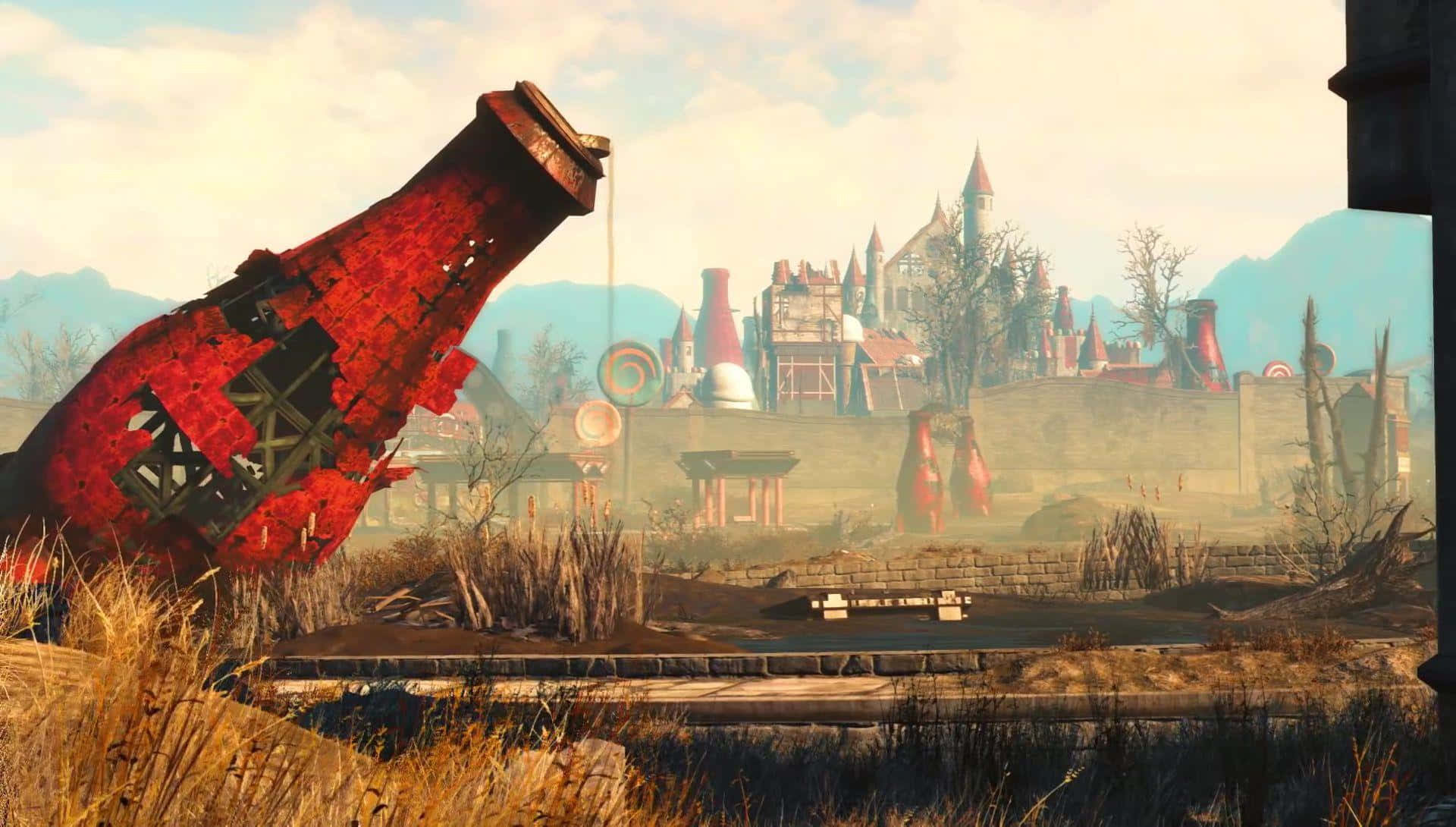 Fallout 4, VR, rusted red bottle, Full HD Desktop Wallpaper