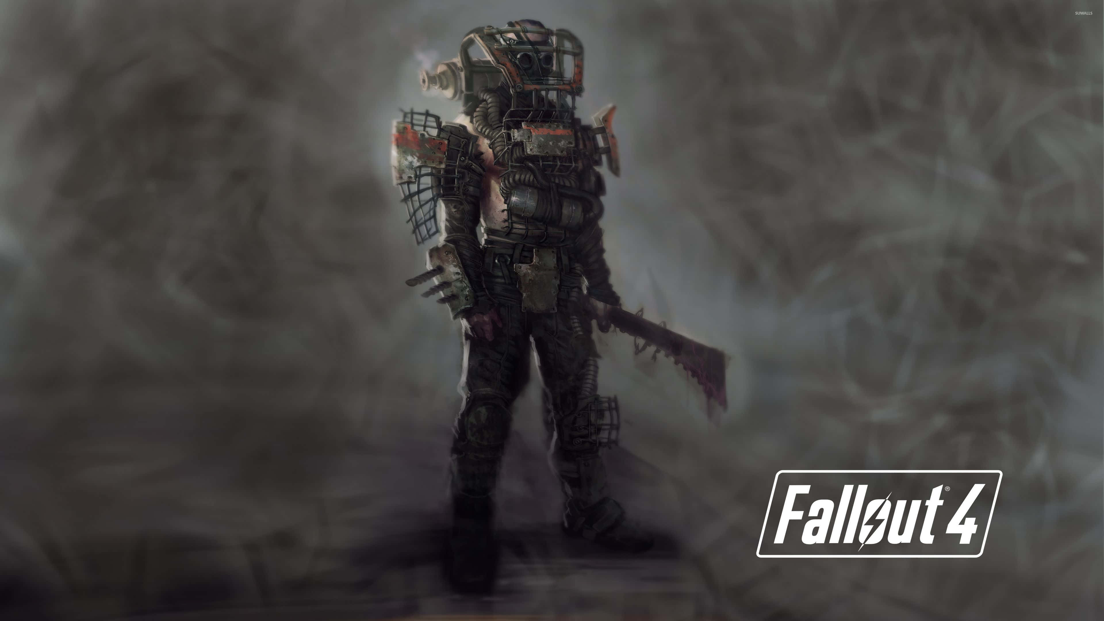 Fallout 4 Computer, wasteland survivor, heavy power armor, 4K Desktop Wallpaper