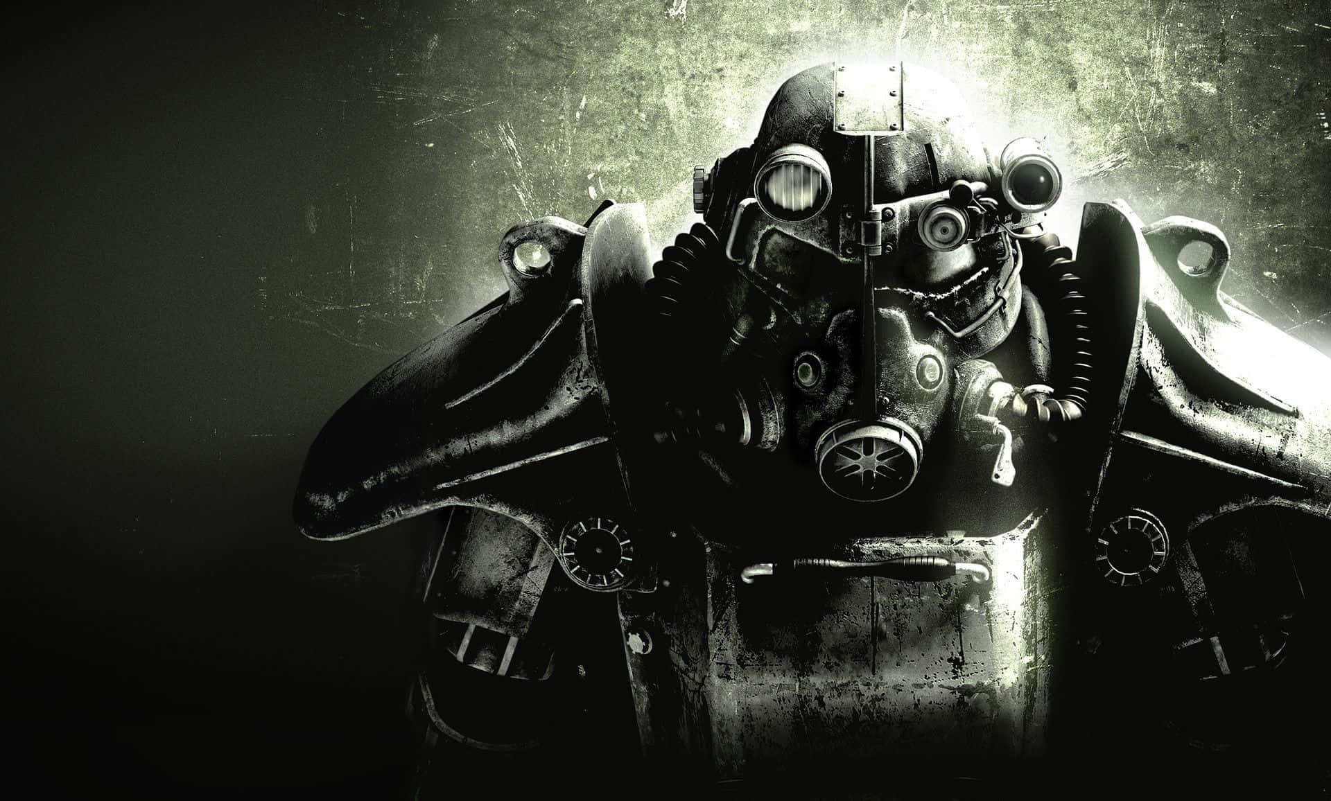 Fallout 4 Computer, power armor suit, glowing eyes, Full HD Desktop Wallpaper