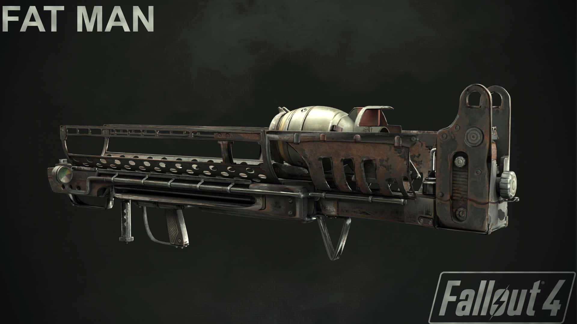 Fallout 4 Fat Man, rusted, weathered, Full HD Desktop Wallpaper