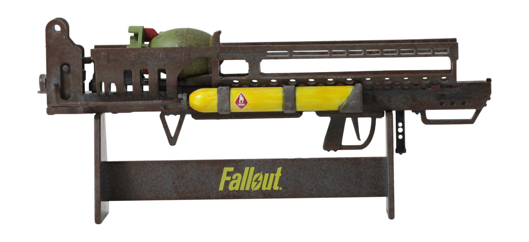 Fallout 4 Fat Man, rusted Fallout grenade launcher, yellow grenade, Full HD Desktop Wallpaper