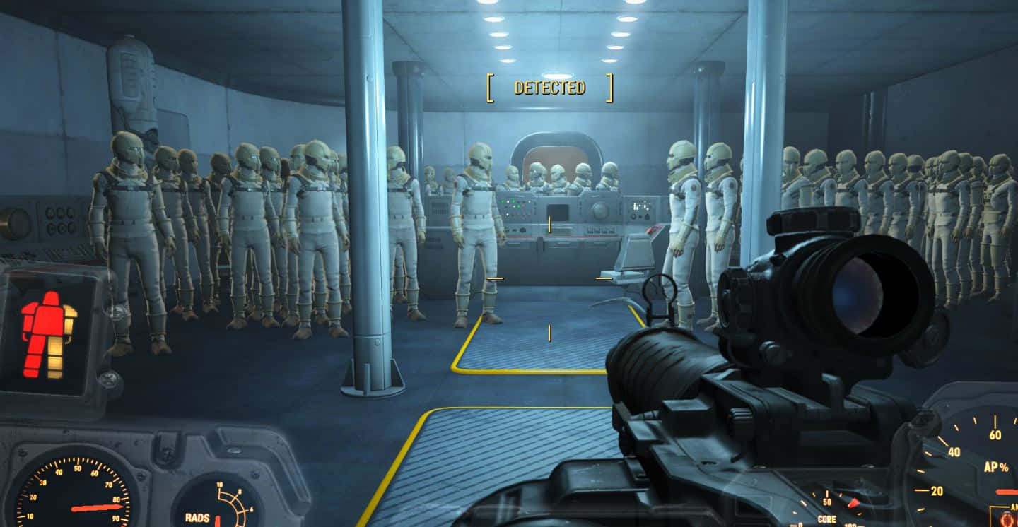 Fallout 4 Institute, rifle scope, white-armored soldiers, HD Desktop Wallpaper