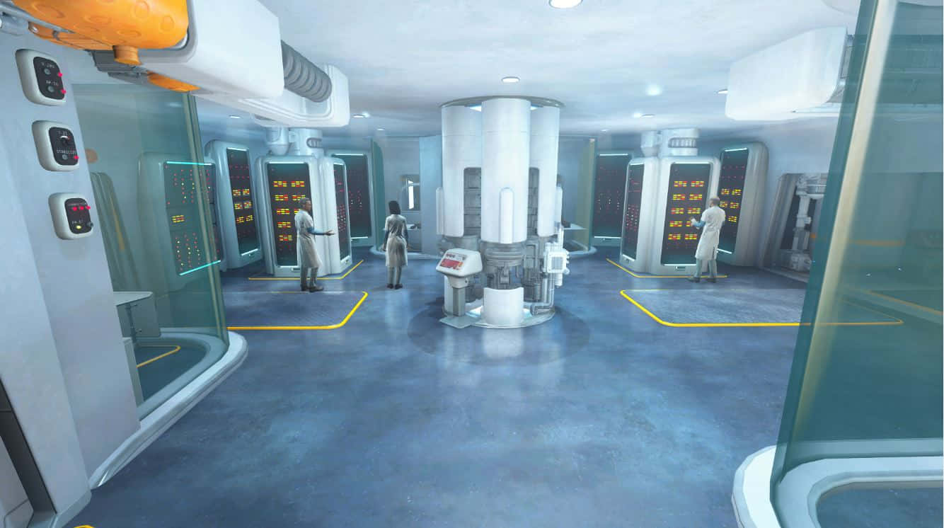 Fallout 4 Institute, futuristic lab, scientists in white coats, HD Desktop Wallpaper