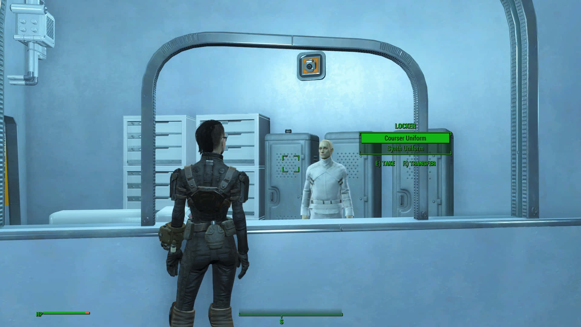Fallout 4 Institute, dark armor, locked locker, Full HD Desktop Wallpaper