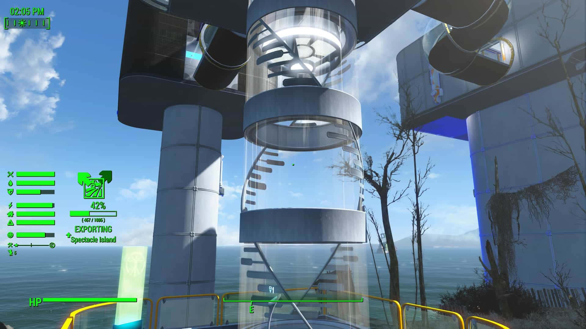Fallout 4 Institute, glass elevator, metallic tower, Full HD Desktop Wallpaper