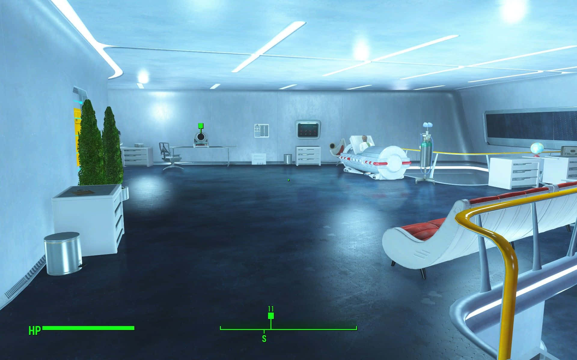 Fallout 4 Institute, futuristic medical lab, glowing white lights, Full HD Desktop Wallpaper