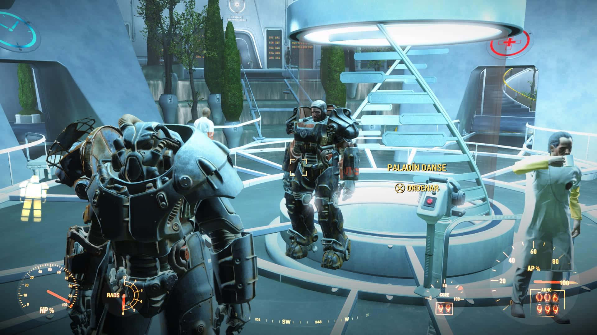 Fallout 4 Institute, power armor suits, futuristic sci-fi lab, Full HD Desktop Wallpaper
