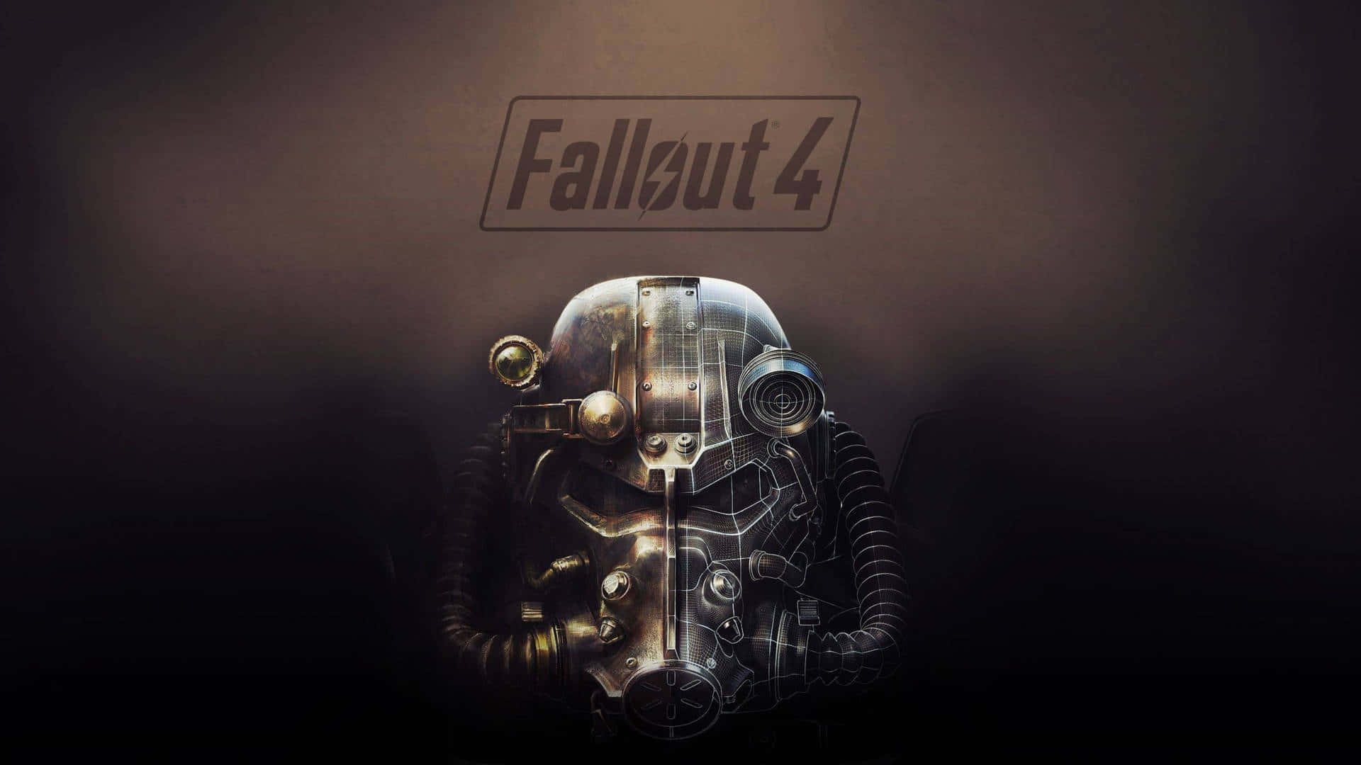 Fallout 4 Power Armor, weathered power armor helmet, dark smoky background, Full HD Desktop Wallpaper
