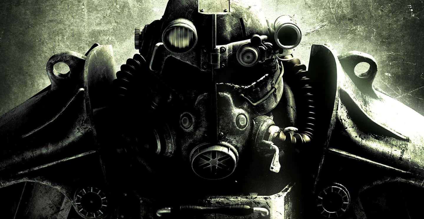Fallout 4 Power Armor, glowing eyes, weathered, HD Desktop Wallpaper